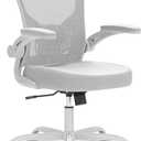 Office Chair, Ergonomic Desk Chairs 330LBS Capacity High Back Mesh Computer Chair with Flip-up Armrests, Comfy Work with Adjustable Lumbar Support, Rolling Swivel Executive Task (One Size, Light Grey)