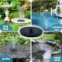 Solar Bird Bath Fountain Pump 6.3" | Floating Solar Fountain with 7V 1.4W Panel | Solar Water Pump for Bird Bath, Pond, Garden & Outdoor Water Features | 5 Spray Patterns