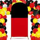 6 x 3.3 Ft Cartoon Mouse Birthday Decorations Spandex Red Black Cartoon Arch Cover Double Sided Backdrop for Cartoon Theme Birthday, Baby Shower, Photography (Frame and Balloons Not Included)