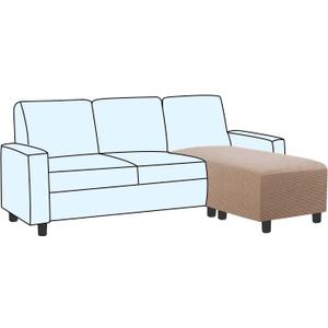 H.VERSAILTEX Ottoman and Sofa Seat Cushion Combined Cover Slipcover Rectangle Sofa Slipcover Fit Length 56"-75" Suitable for L Shaped Seat Cushion Cover or Chaise Part Cover Stretch Thick Soft - Sand