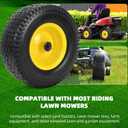 AR-PRO (2-Pack) 13x5.00-6 Flat Free Tire and Wheel Assembly, Solid Lawn Mower Front Wheels with 3"-6" Centered Hub, 3/4" Bearing, Compatible with Riding Mowers & Garden Tractors