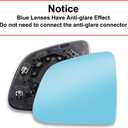 2Pcs Side Mirrors for Tesla Model X 2016-2025 Wide Angle Anti Glare Heat Defogging Blue Lens with Backing Plate