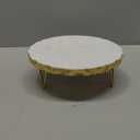 Mud Pie Marble and Gold Edge Riser Set, small 3" x 8" dia | large 4" x 10" dia