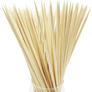 10" Bamboo Skewers (200PCS) for Grilling, BBQ, Shish Kebobs, Fruit, Appetizers, Chocolate Fountains, Cocktail Picks, Picnic& Crafting, =3mm, Optional Sizes 6"/8"/12"