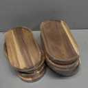Geetery 12 Pcs Acacia Wooden Serving Trays 10 Inch Oval Wood Platter Wooden Serving Platter Oval Charcuterie Plates Board Cheese Plate Fruit Wood Tray Acacia Cheese Board for Dessert Appetizer