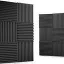 8 Pack Acoustic Panels 1 X 12 X 12 Inches Acoustic Foam - Studio Foam Wedges - High Density Panels Soundproof Wedges - Charcoal