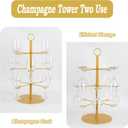 Champagne Tower Champagne Stand, Cocktail Tree Stand for Drinks Tower, 3 Tier 12 Brackets Metal Wine Glass Display Holder, Party Bar Wedding Champagne Tree Stand for Martini Margarita Gin Wine, 1 Pack