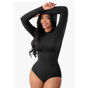 FeelinGirl Lightweight Breathable Bodysuit No Wedgies Smooths Curves Body Suits Women's Bodysuits Long Sleeve Body Suit. Size M
