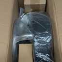 Rolling Stool PU Leather Round - Ultra Soft Padded Seat Cushion Stool with Wheels with Footrest, Weight Capacity 300lb,Adjustable Height Stool for Tattoo Massage Salon Medical Spa Center (Jet Black)