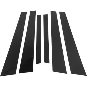 Motoforti Door Pillar Window Trim Anti Scratch Sticker Pillar Posts Door Outer Exterior Cover for BMW 5-Series 1997-2003 Black