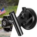 Car Flag Pole, Suction Cup Flag Holder, Mount for RV, Truck, Trailer, SUV (Adjustable Angle, Black)