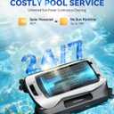 24/7 Solar Powered Automatic Electric Pool Skimmer Robot with APP Support Floating Surface Cleaner for Above Inground Pool,Auto Robotic Pool Skimmer with Efficient Solar Breeze (White)