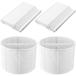 2 Pcs SPX1082CA Pool Filter Basket and 2 Pcs SPX1082K Pool Skimmer Weir Door Flapper Weir Gate Assembly Compatible with Hayward In-Ground SP1082 SP1083 SP1084 SP1085 SP1086 SP1075