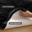 ORINOVA Black Fuzzy Faux Sheepskin Shaggy Fur Rugs for Bedroom Machine Washable Furry Rug 4x6 Area Rugs for Nursery Decor