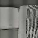 MICROFI New Microfiber Waffle Bath Towels, 2 Pieces, Soft, Absorbent, Fast Drying, Lint Free 430 GSM (White Striped)