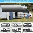 Heavy-Duty 16ft RV Awning Replacement Fabric - 19.5oz Heat-Sealed Vinyl Camper Awning ReplacementUV Resistant & Weatherproof, Universal Canopy for Most RVs and TrailersOmbr Black