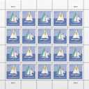 Sailboats Postcard Stamps (1 Sheet (20 Stamps)
