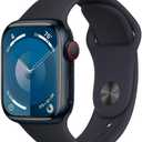 Apple Watch Series 9 [GPS + Cellular 41mm] Midnight Aluminum Case with Midnight Sport Band S/M