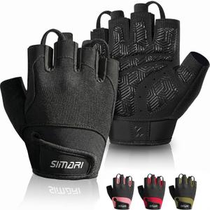 SIMARI Breathable Workout Gloves for Men & Women, Weight Lifting Gloves with Padded, Grip, Full Palm Protection, Gift for Gym Exercise, Cycling, Weightlifting Training, Fitness, Black, Pink, Size Small