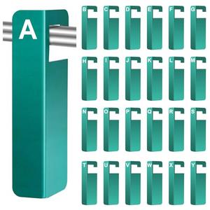 Sayglossy 25 Pcs Hanging Indexing Tab Dividers with Letters 6 x 1.7 Inch Alphabet Dividers Hanging Alphabet Tab Plastic Divider with Hook for Storage Bag Classroom Library File