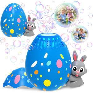 Bubble Machine for Toddlers,Rabbit Bubble Machine for Kids,Automatic Bunny Egg Bubble Blower,Outdoor Toys Easter Baskets Stuffers Gift for Age 3 4 5 6 7 8 Years Old Boys Girls , Blue