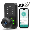 Smart Door Lock with Knob, LinkThai Keyless Entry Fingerprint Lock with Touchscreen Keypad, Electronic Knob Digital Lock for Front Door, Easy Installation