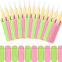 24 Pack Pink and Green Ice Pop Sleeves for Summer Witch Party Favors Reusable Antifreezing Neoprene Insulator Freeze Pop Holders for Kids Pink and Green Witch Birthday Party Decorations