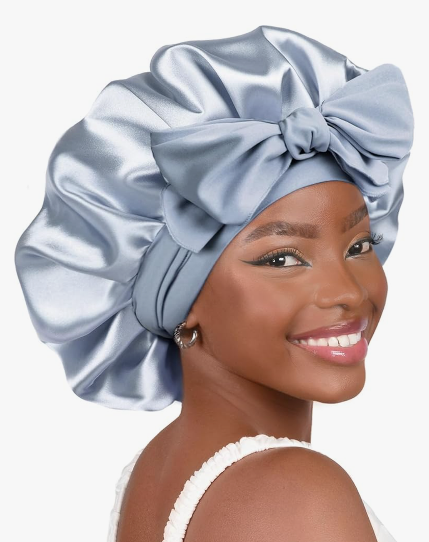 YANIBEST Adjustable Silk Bonnet for Sleeping Women Double Layer Satin Bonnet Reduce Friction Prevent Frizz Curly Hair