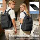 Classic Basic Black Backpack For Women,Waterproof High School Bookbag,Lightweight Casual Travel Daypack,College Backpack Men,Middle School Bag For Girls Boys