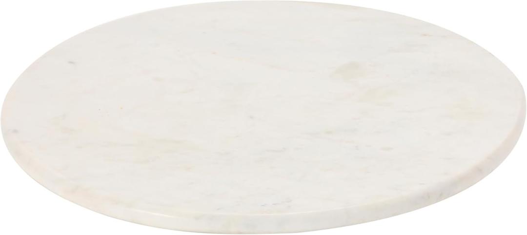 Creative Co-Op Marble Lazy Susan, White