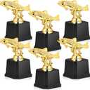 Taiyin 53 Inch Small Fishing Trophy Award Gold Large Mouth Bass Fish Design on Black Base Funny Trophy for Fishing Tournaments Competitions Ceremonies Fish Derbies