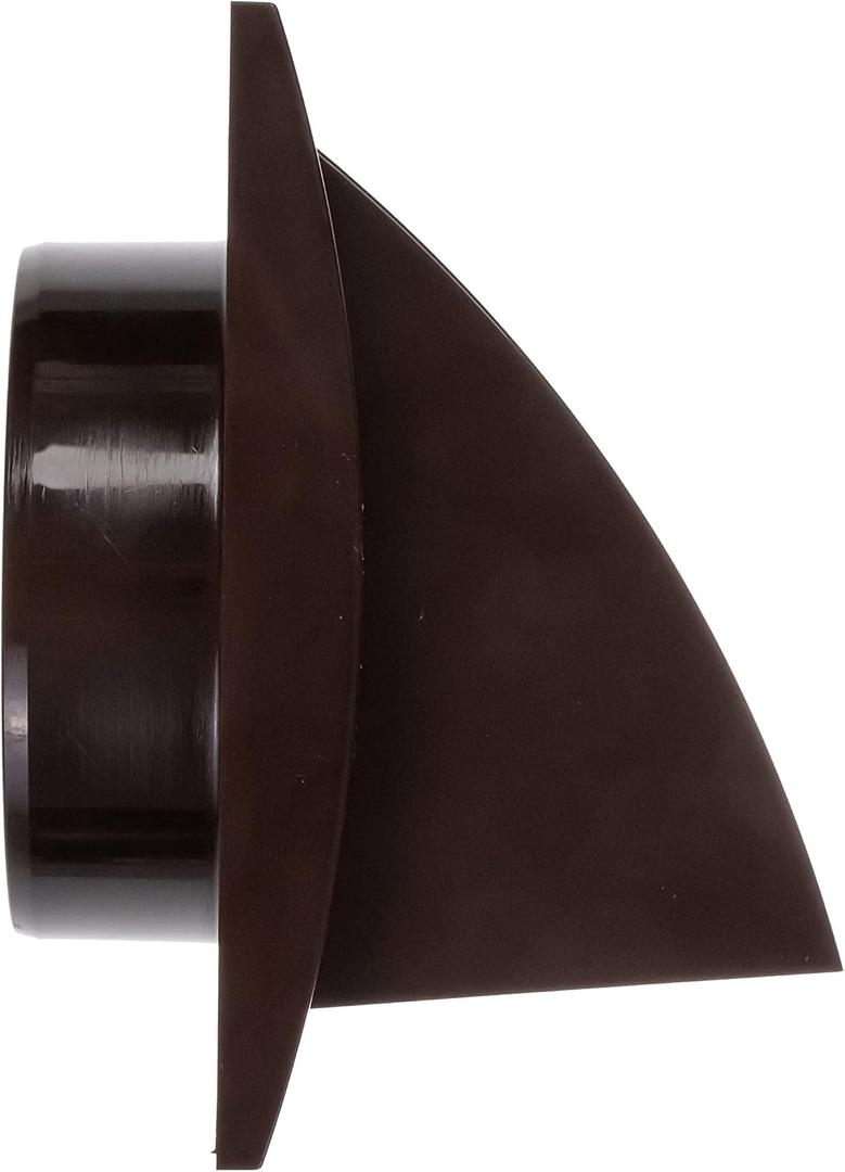 4 Inch Brown Plastic Dryer Vent Cover with Backdraft Damper Exterior Wall Exhaust Hood Grille with Non-Return Protective Flap Outside Air Vent Cover for Dryer, Bathroom & HVAC