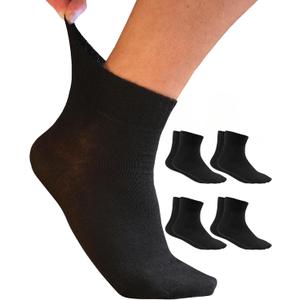 Mens Diabetic Ankle Socks Size 13-15 , Non-Binding, Thin, Loose Fitting Socks for Men Ankle Black 4 Pairs