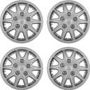 Universal Set of 4 Wheel Cover ABS Wheel Skins Set 16" Silver Hub Caps Full Heat & Impact Resistant Grade