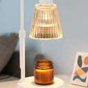 Candle Warmer Lamp with Timer Dimmable, Birthday Gifts for Women Mom, House Warming Gifts New Home Decor, Wax Melt Warmer for Jar Candles with 2 Bulbs (White)