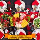 Baderke 3 Set 11.8" Chilled Serving Tray for Parties with Compartments Ice Chilled Party Platter Charcuterie Serving Board Cold Dish Dip for Fruit Seafood Vegetable Shrimp Cocktail (Natural)