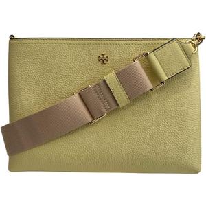 Tory Burch Womens 148314 Blake Swingpack Pebbled Leather Crossbody Shoulder Bag, Lemon Sugar