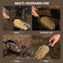 ROYTOA Soil Scoop Garden Trowel, Garden Spade with Ergonomic Walnut Handle, Small Hand Shovel for Transplanting, Digging and Cultivating