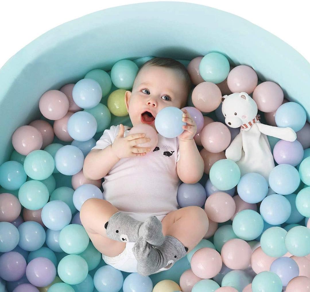 TRENDBOX Ball Pit Balls 100 - Macaron Colors Balls for Ball Pit, Play Tent Baby Playhouse Pool Birthday Party Decoration