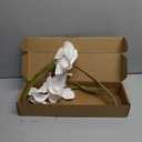 White Anthurium Artificial Flowers 10pcs, 23.6" Fake White Tropical Flowers Artificial Anthurium Real Touch for DIY Wedding Bouquets Centerpieces Bridal Shower Party Home Decor