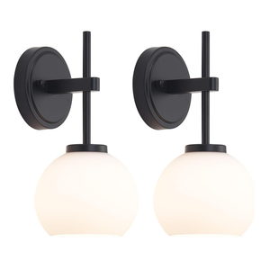 SANTOSTOCK Black Wireless Rechargeable Wall Sconces with Remote Control, Battery Operated, 12 Colors RGB & 3 CCT Bulb