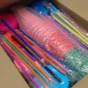 YOUKE OLA 72 Pack Glitter Plastic Cups with Lid and Straw, 24 oz Bulk Reusable Cup for Coffee Cup for Adult Birthday Party (Mix Color)