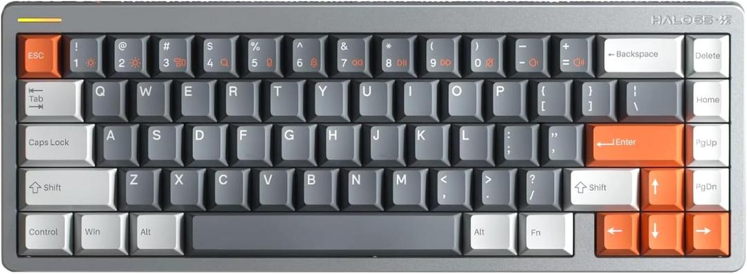 nuphy Halo65 HE Rapid Trigger Gaming Keyboard, 65% Layout 67 Keys Wired Magnetic Switches Keyboard, Hall Effect Keyboard, Hyper-Fast Adjustable Actuation, RGB Hot-swappable, 8K Hz Polling Rate (Grey)