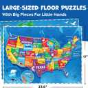 Puzzles for Kids Ages 4-6-8-145pcs World Map & United States Puzzle - Educational Toys for 4+ Year Old - Kids Puzzles Ages 5-8 - Puzzle Games for Kids Ages 5-8 - Gifts for 4 Year Old Girl, Boys