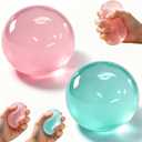 2PCS Coconut Oil Squishy, Coconut Oil Stress Ball, Slow Rising Squishy, Non-Sticky, Easy to Clean, Improving Focus, Or Easing Tension During Study, Work, Or Relaxation (Pink+Blue)