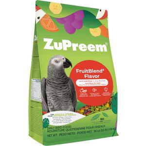 ZuPreem FruitBlend Parrot & Conure Food, Uniform Bird Food, M/L, 3.5 lb Bird Food Pellets, Real Fruit, Fruit Blend, Conures, African Greys, Caiques, Eclectus, Cockatoos, Medium Large Birds, USA, BBD 01/09/2028
