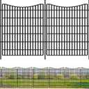 15 Panels Garden Fence Animal Barrier, 33 in(H) X 36 ft(L) Dog Fence Outdoor for Yard, Tall Metal Fencing with Ground Stakes, Temporary Fencing for Dog, Rabbits, and Patio Border