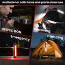 2 x Rechargeable Work Light 2500mAh Magnetic LED Work Light Flashlight Mechanic Light Tool for Men Him, Foldable Lamp with Hook for Car Repair Emergency BBQ Grill (2 Pack)
