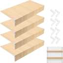 4PCS Wire Shelf Cover 35" L x 16" W PVC Wood-Like Wire Rack Covers Faux Wood Shelf Liners for Pantry Bathroom Kitchen