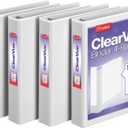 Cardinal 1.5 Inch 3 Ring Binder, D Ring, White, 4 Pack, Holds 375 Sheets (29400)